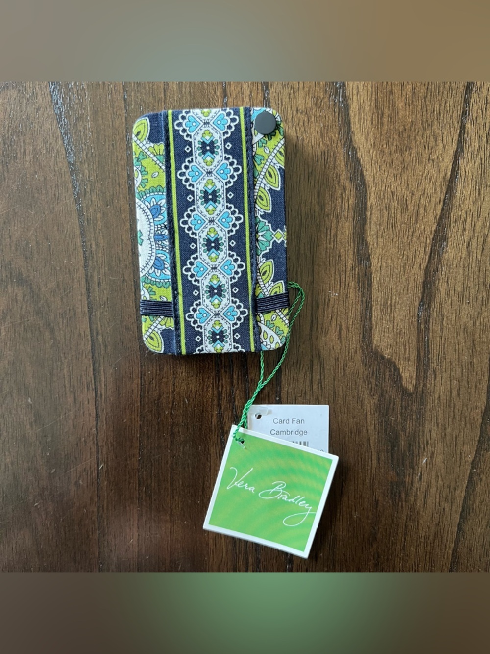 NWT Vera Bradley Floral Navy & Lime ID/Card Wallet - Picture 3 of 3
